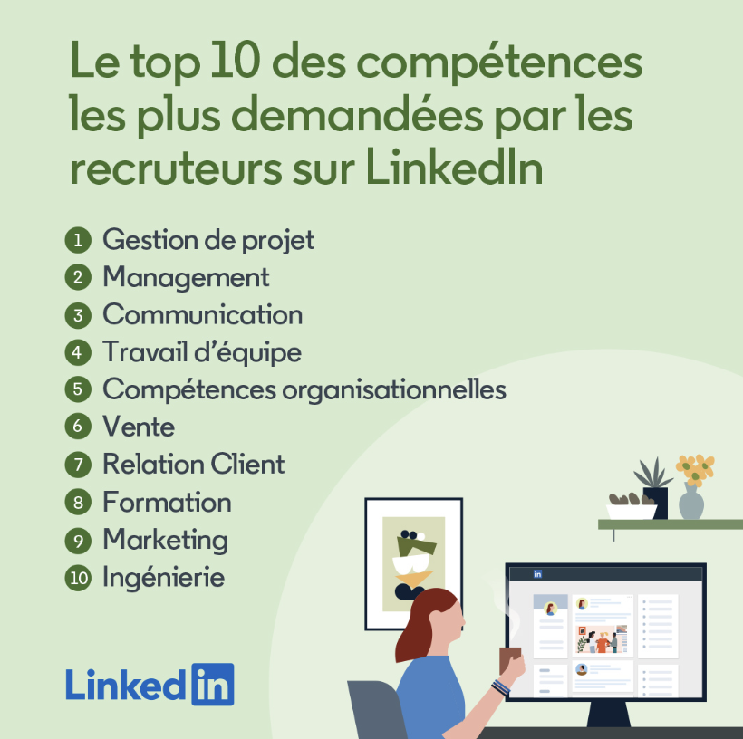 Top 10 des competences les plus demandees par les recruteurs sur LinkedIn