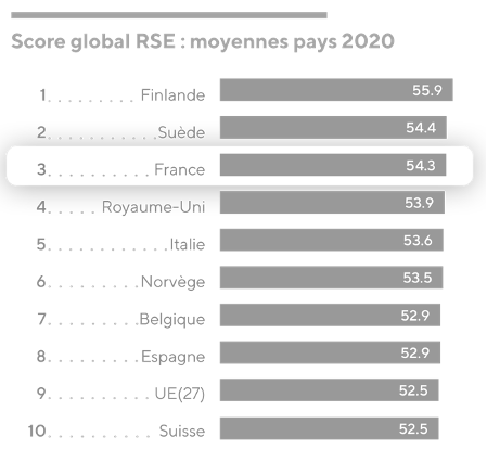 Score global RSE moyennes pays